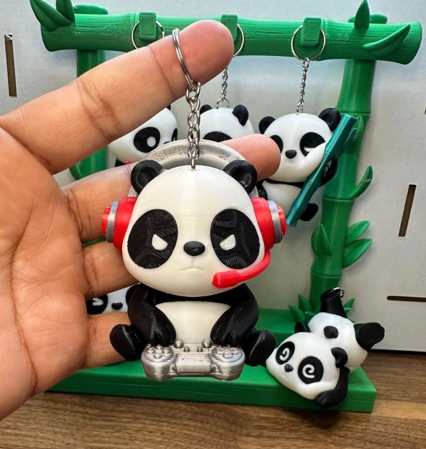 3D Printed Panda Keychain | Handmade PLA Charm, Kawaii Gift