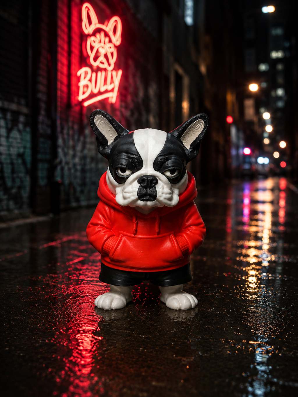 Multi-Color 3D Printed French Bulldog Hoodie Desk Pet | Durable PLA Office Decor