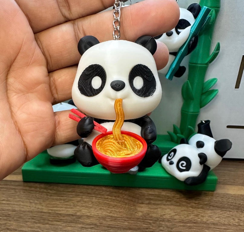 3D Printed Panda Keychain | Handmade PLA Charm, Kawaii Gift