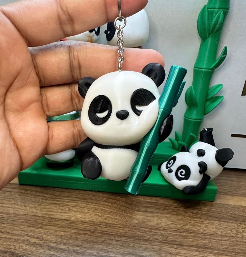 3D Printed Panda Keychain | Handmade PLA Charm, Kawaii Gift