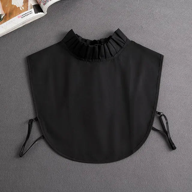 Fashion 2025 Front Tie White Fake Collar for Women Stand Detachable Collar Fake Girls Vintage Lace Ladies False Blouse Collar