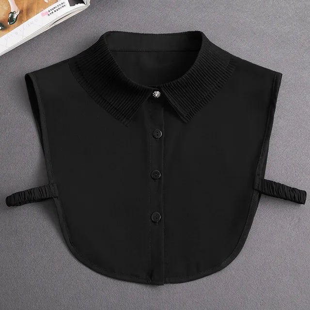 Fashion 2025 Front Tie White Fake Collar for Women Stand Detachable Collar Fake Girls Vintage Lace Ladies False Blouse Collar