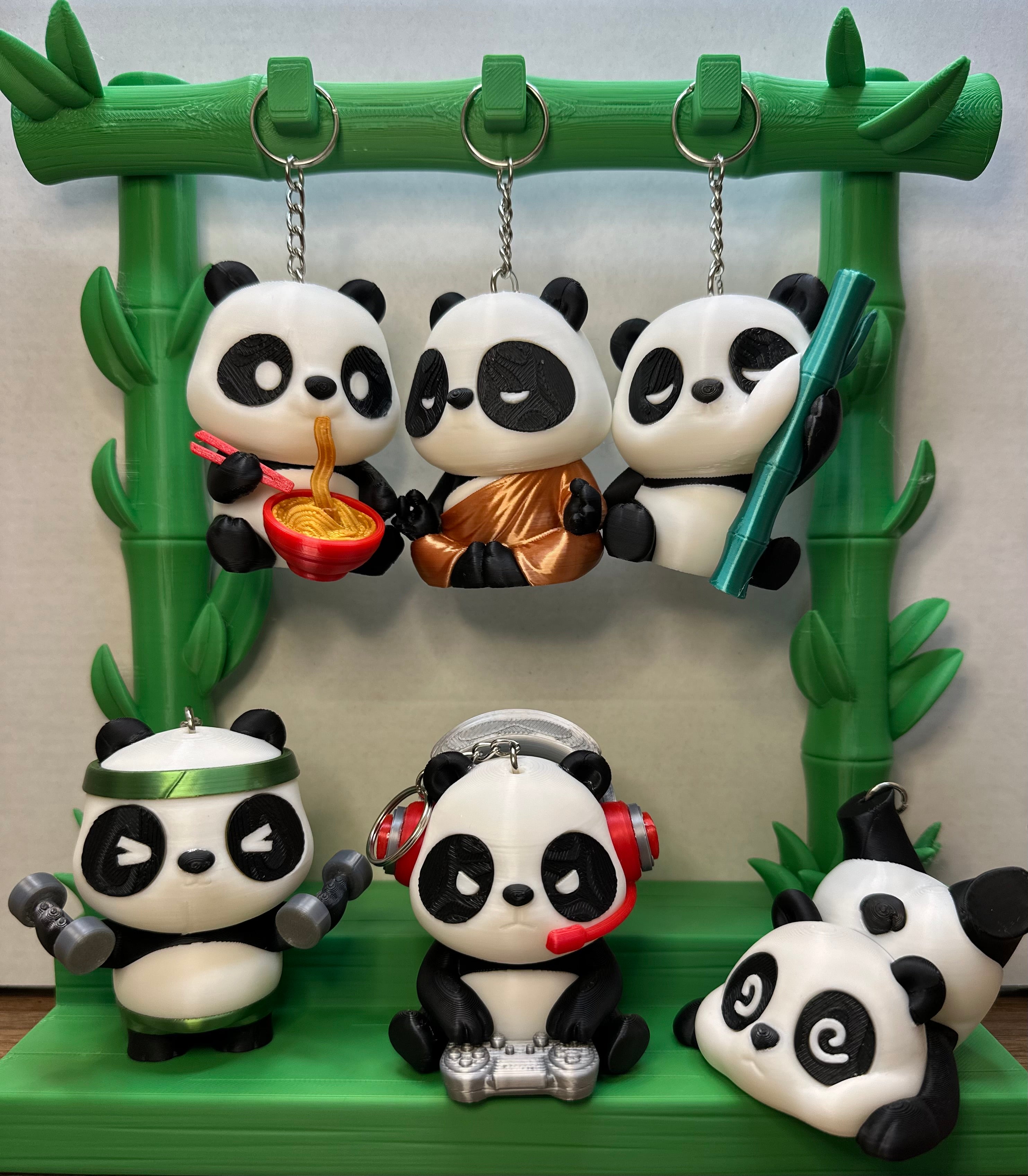 3D Printed Panda Keychain | Handmade PLA Charm, Kawaii Gift