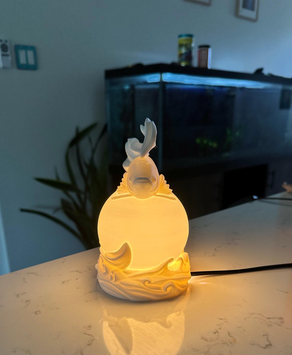 3D Printed Orb Lamp – Ambient LED Night Light, Fantasy Decor