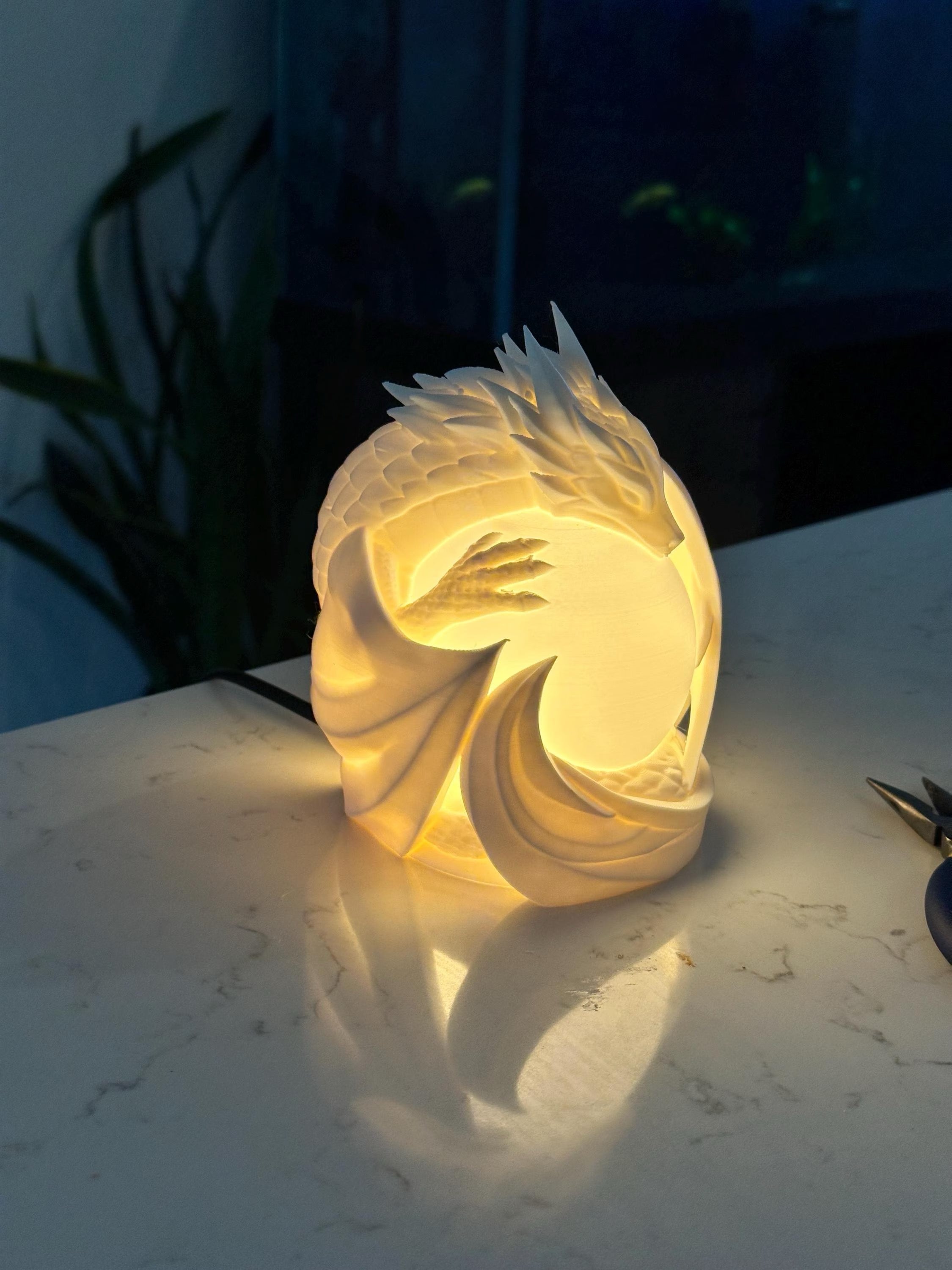 3D Printed Orb Lamp – Ambient LED Night Light, Fantasy Decor