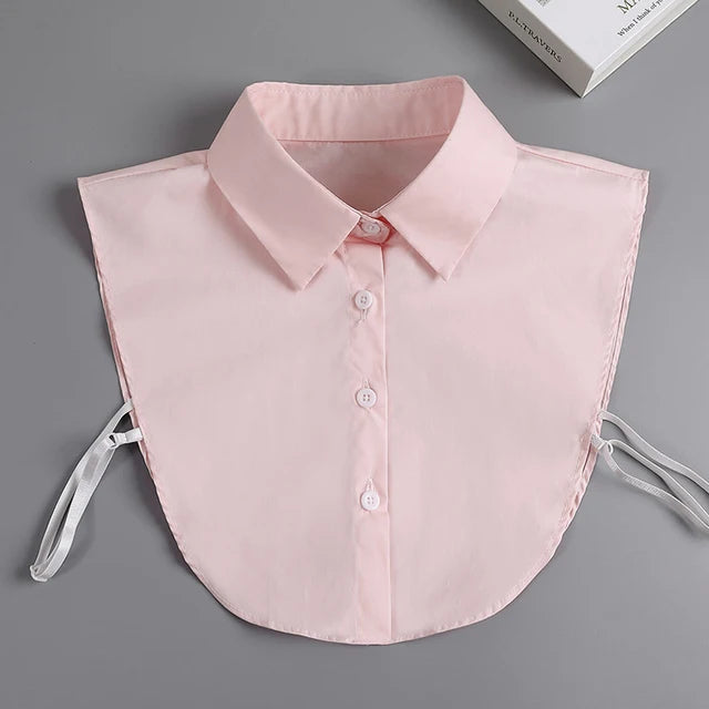 Fashion 2025 Front Tie White Fake Collar for Women Stand Detachable Collar Fake Girls Vintage Lace Ladies False Blouse Collar